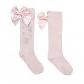 A'Dee Girls Pale Pink Knee High Socks